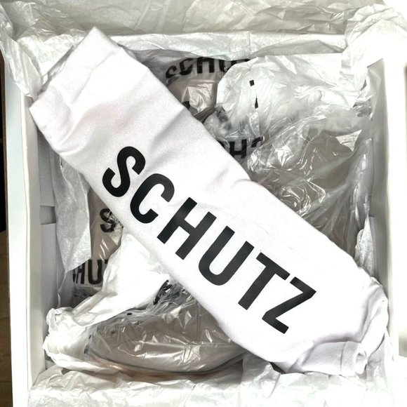 NIB SCHUTZ BRAELYN FRONT LACE SUEDE BOOTIES IN MOUSE/LIGHT GREY SZ:9 NWT - Picture 15 of 16